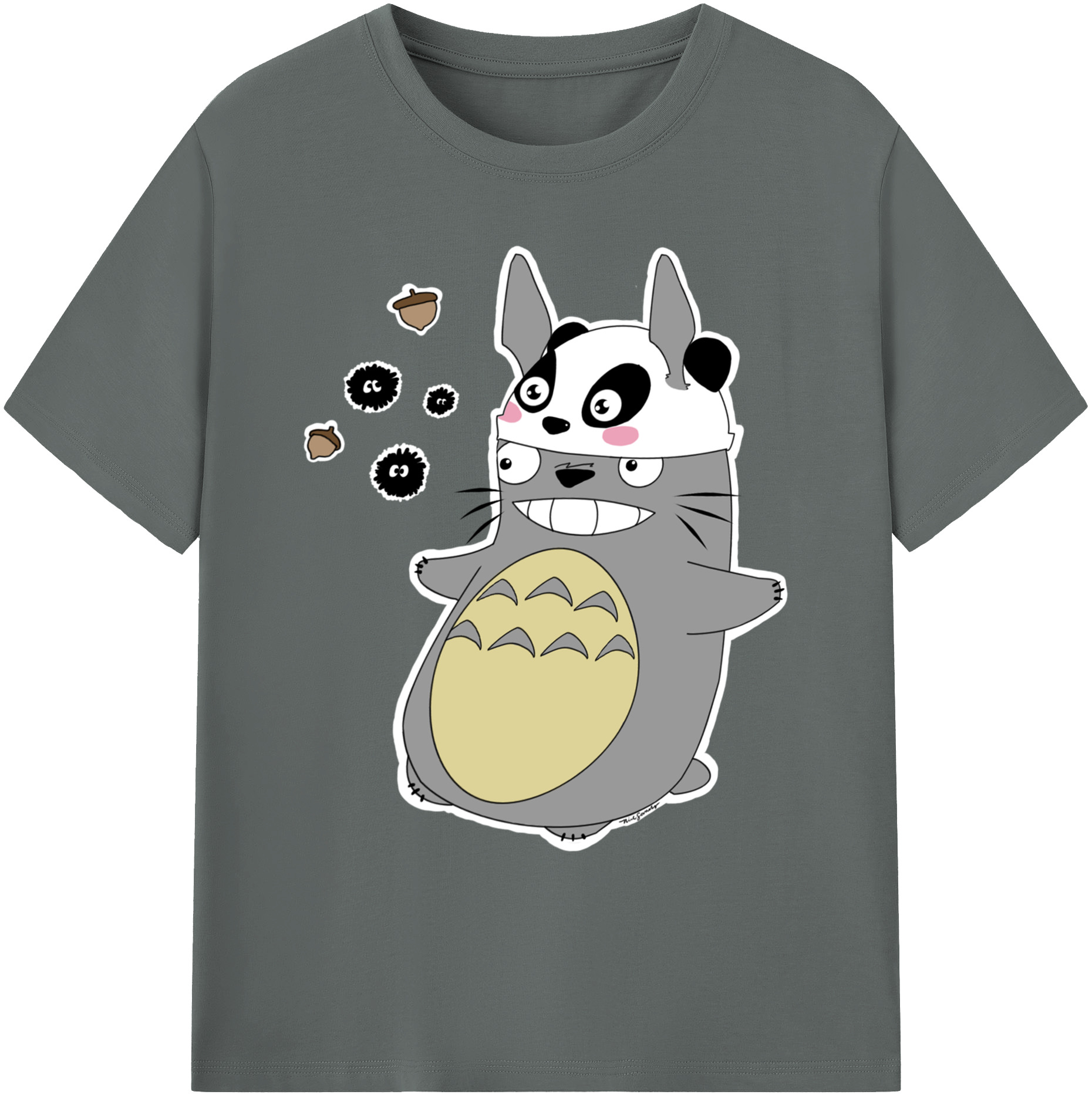 （画像用） となりのトトロ 草壁メイ 草壁サツキ My Neighbor Totoro Satsuki Kusakabe Mei Kusakabe 綿100％ メンズ半袖Tシャツ｜肌触りやわらか＆通気性